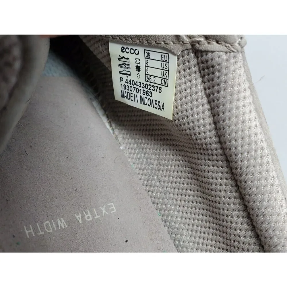 ECCO Soft 7 Stitch‎ Tie Sneakers Womens 39 Warm Grey Comfort Shoes Extra Width